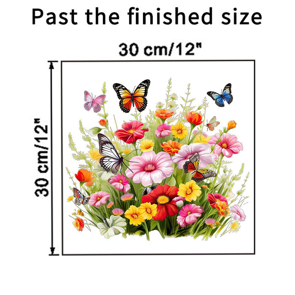 Painted Butterfly Flowers Small Grass Wall Sticker Toilet Bathroom Refrigerator Wall Sticker Living Room Bedroom Decoration Painting