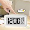 Mini Digital Alarm Clock Temperature Date Battery Powered Snooze Table Clock 12/24H Mute Bedside Electronic LCD Clock