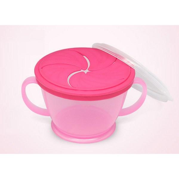 Twodeco Spill-proof Snack Cup, Pink, 1 Set