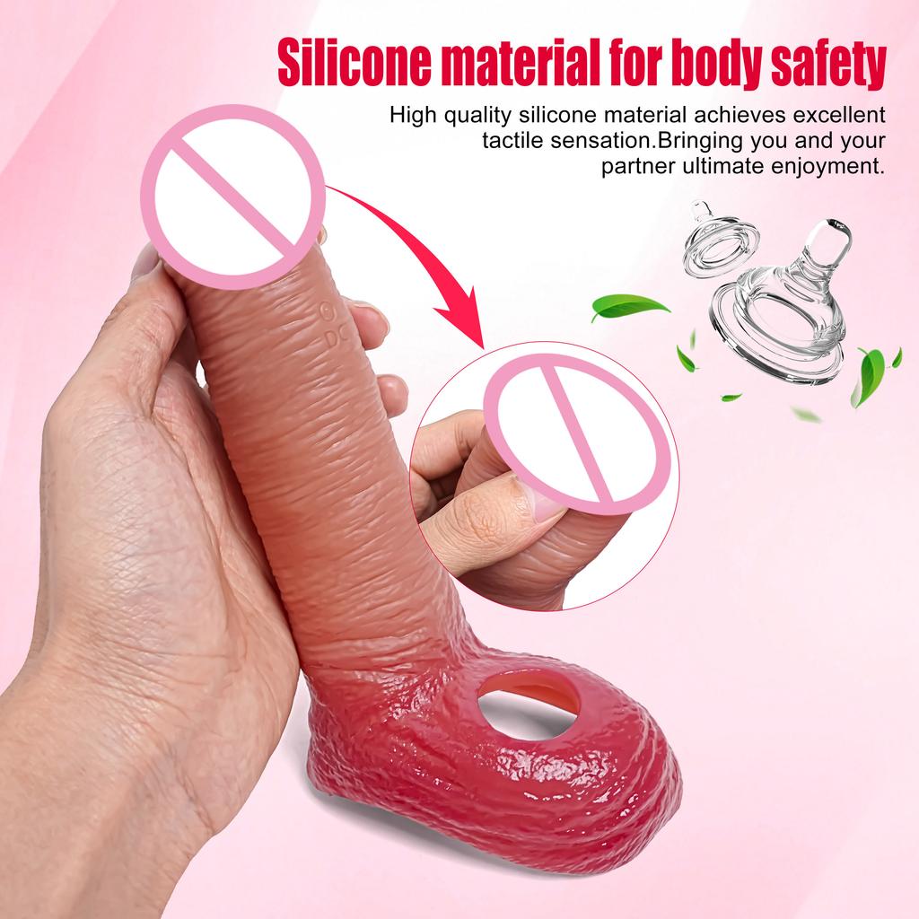 Realistic Penis Enlargement Sleeve Male Dick Cover Masturbador Masculino Dick Bondage Extender Ejaculate Sex Toys for Men 18+