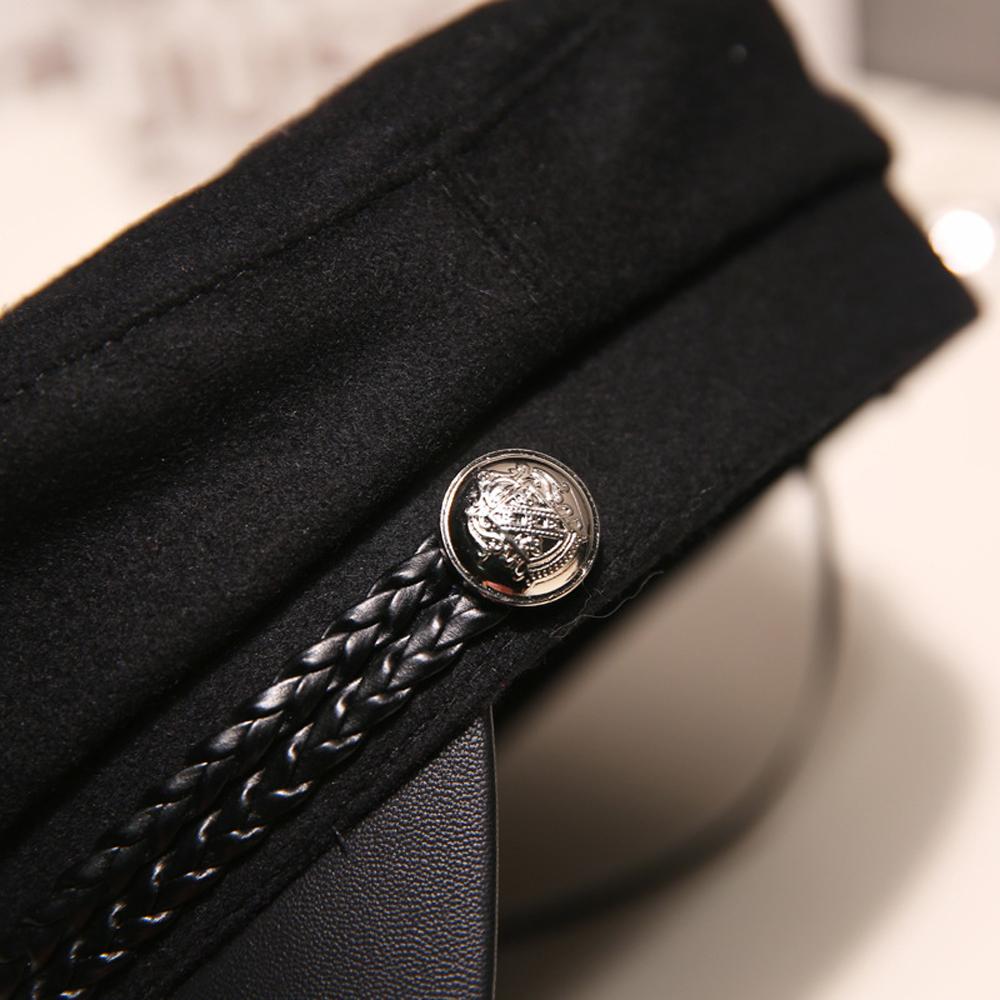 Damen Reise Damen Herren Flache Oberseite Frühling Herbst Schwarze Baskenmützen Matrosenhüte Achteckiger Hut Hut