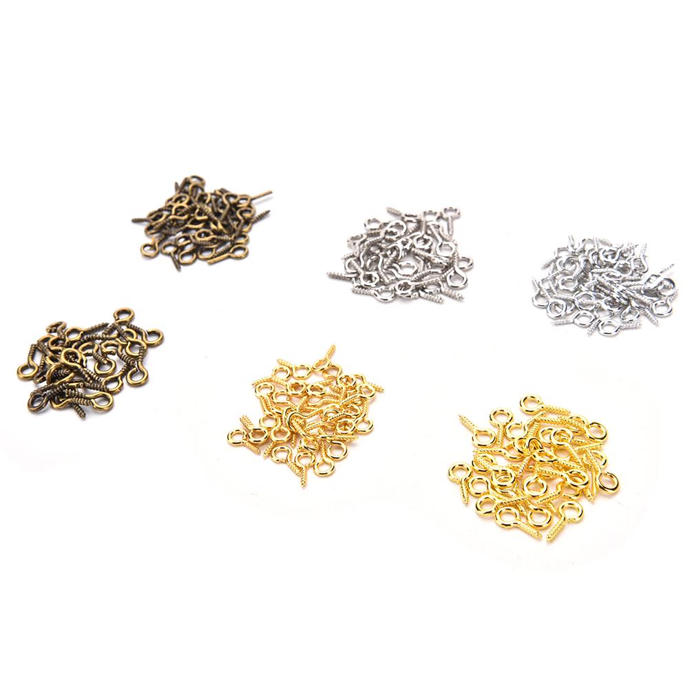 100 Pcs/Lot 8Mm 10Mm Small Sheep Eyes Nail Screw For Beaded Pendant