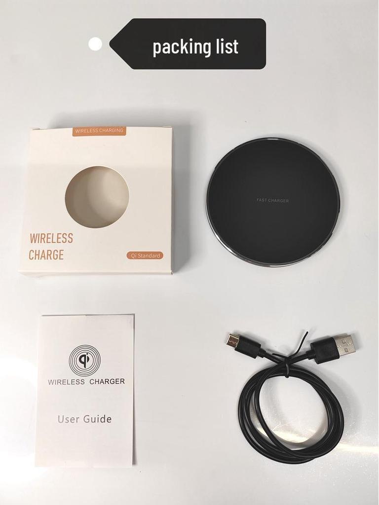 15W runder Qi-Wireless-Charger für Apple & Samsung Handys
