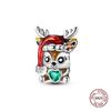 Compatible With Authentic Bangle Bracelets Zircon Owl Glow Firefly Starmoon Copper Charm Bead Charms Do It Yourself Womens BirthdayJewelry Gift