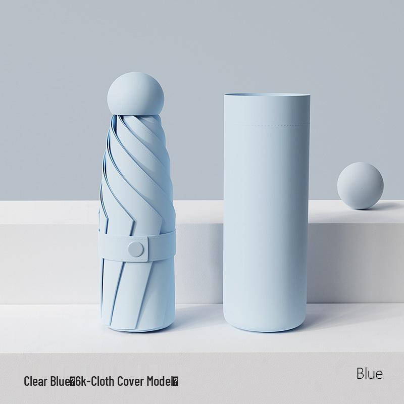 Compact Five-Fold Umbrella: Portable Pocket Sunshade & Rain Parasol for Women, Anti-UV Sunscreen Protection.