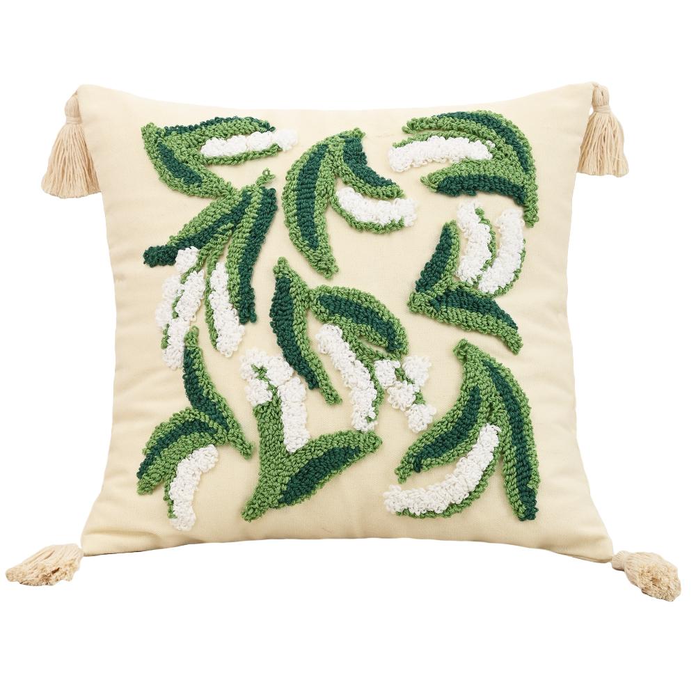 BUYNOW Velvet Floral Embroidered Pillowcase Rustic Vintage American Cushion Cover Home Bedroom Saddle Decor cojines para sala