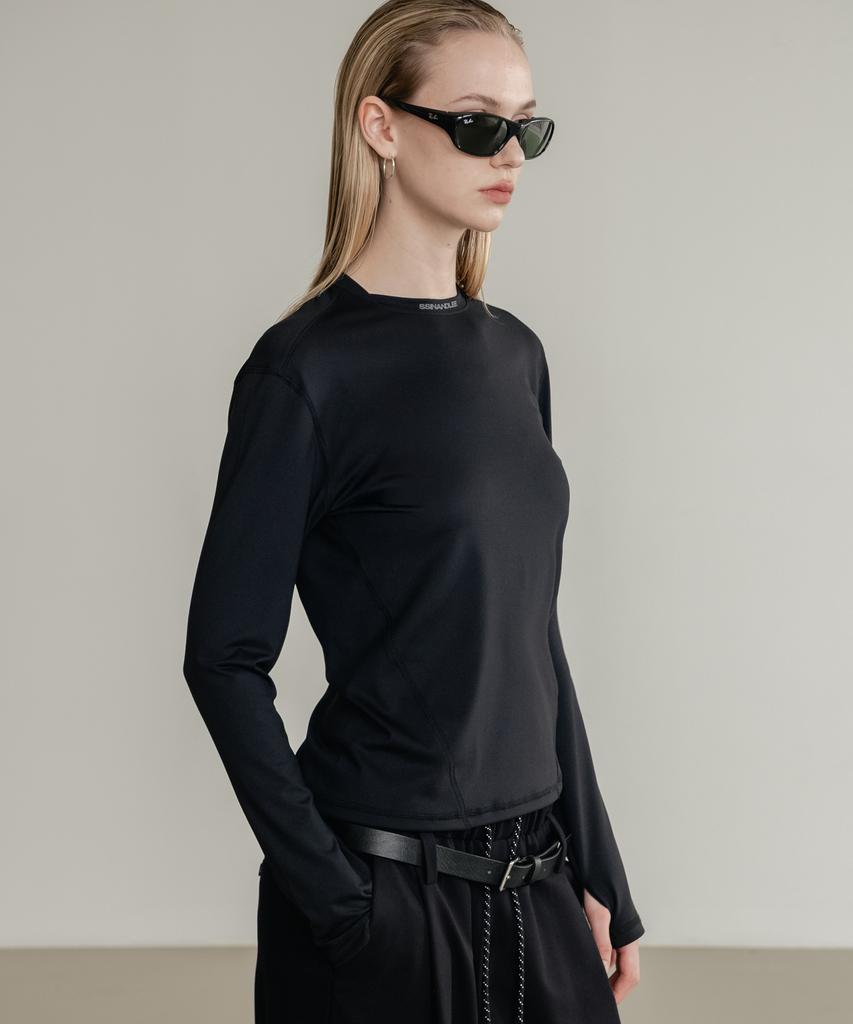 SSIN AND LEE (W) Active Long Sleeve Jersey Top Black
