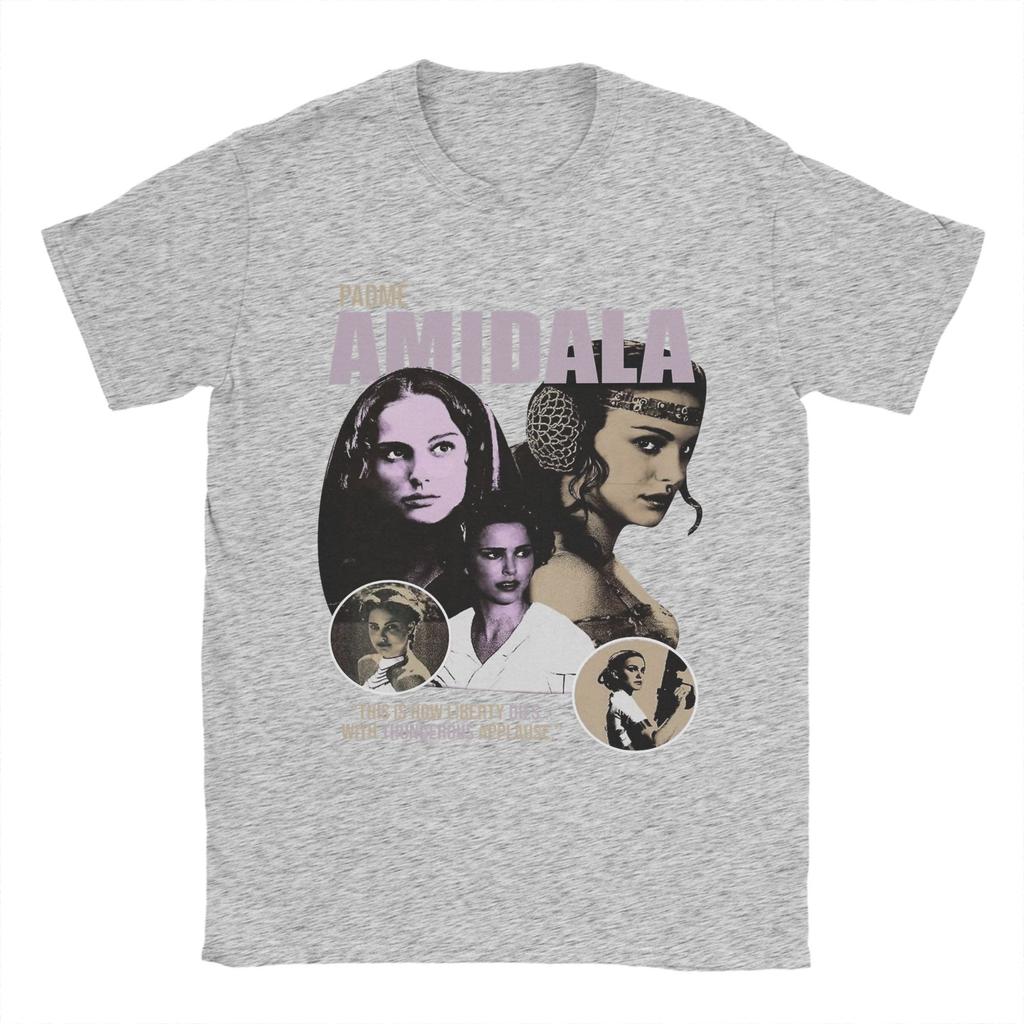 Padme Amidala T-Shirts Men  Novelty Pure Cotton Tees O Neck Short Sleeve T Shirts Printed Tops