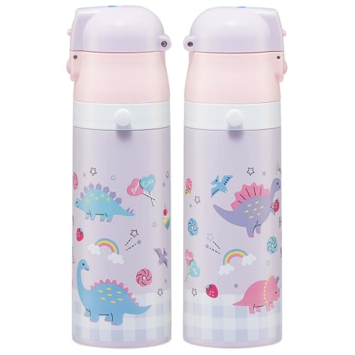 Skater Children's Stainless Steel Water Bottle 2-Way Direct Drinking 470ml Cup Drinking 430ml Happy & Smile Rainbow Child-friendly Lightweight Type Gi