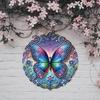 Butterfly Floral Wind Chime Colorful 2D Decor for Garden Balcony Bedroom Indoor Outdoor Gift for Easter Mothers Day Christmas Wall Art