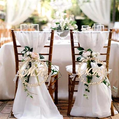 2pcs/set Mr Mrs Wedding Wooden Chair Hanging Sign Pendant Vintage Rustic Wedding Decoration Photo Props Party Favors Supplies