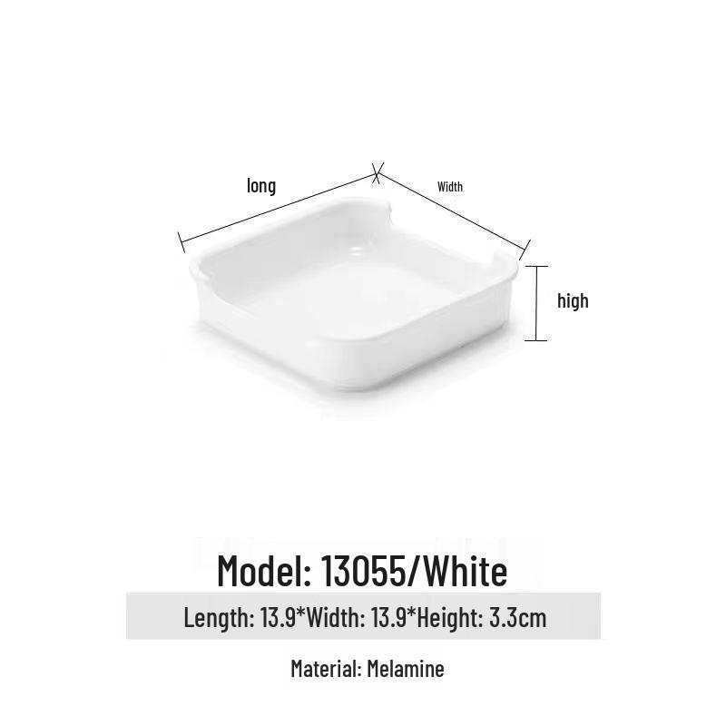 Melamine Small Square Snack & Appetizer Plate for Buffet & BBQ