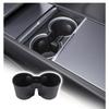 For Tesla Model 3 Highland 2024 2025+ TPE Black Car Water Cup Holder Central Control Drinks Holder Car Accessories