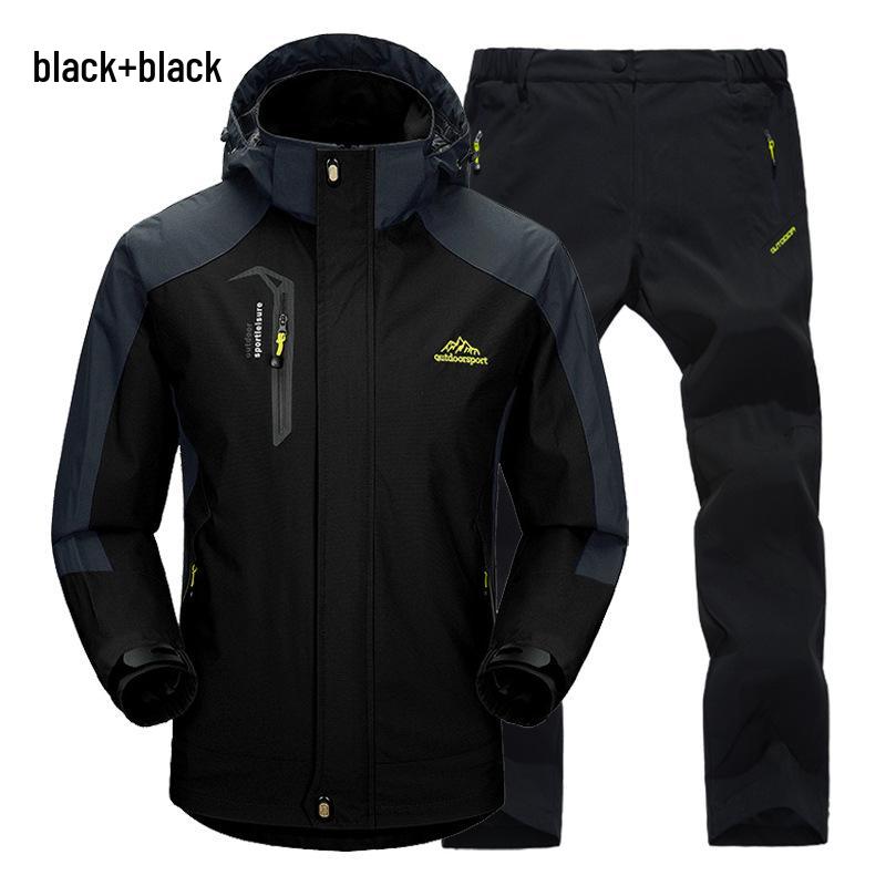 Unisex Windproof & Waterproof Jacket and Pants Set for Spring/Autumn – Ideal for Mountaineering