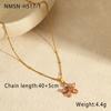 GEMCHIC Women's Layered Zircon Flower Pendant Necklace 18K Gold Plated Stainless Steel Choker for Party Daily Wear