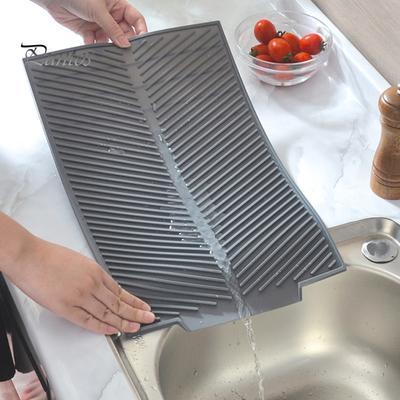 Silicone Kitchen Countertop Drainage Mat Heat Resistant Non-slip Large Surface Multipurpose Thickened Water Filter Pad