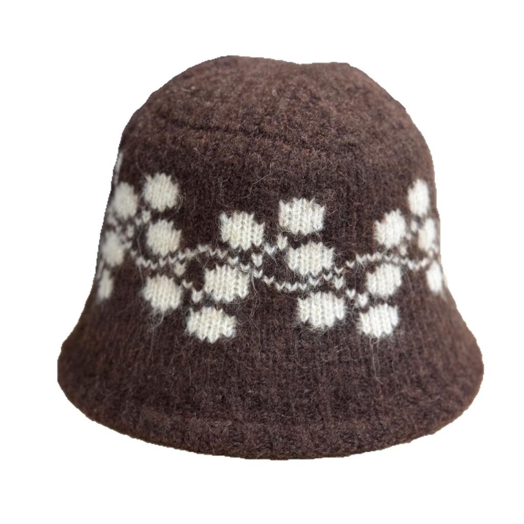 New Jacquard Knit Hat for Women, Warm and Cold-proof for Winter, Makes the Face Look Smaller, Suitable for Large Head Sizes, Korean-style Versatile