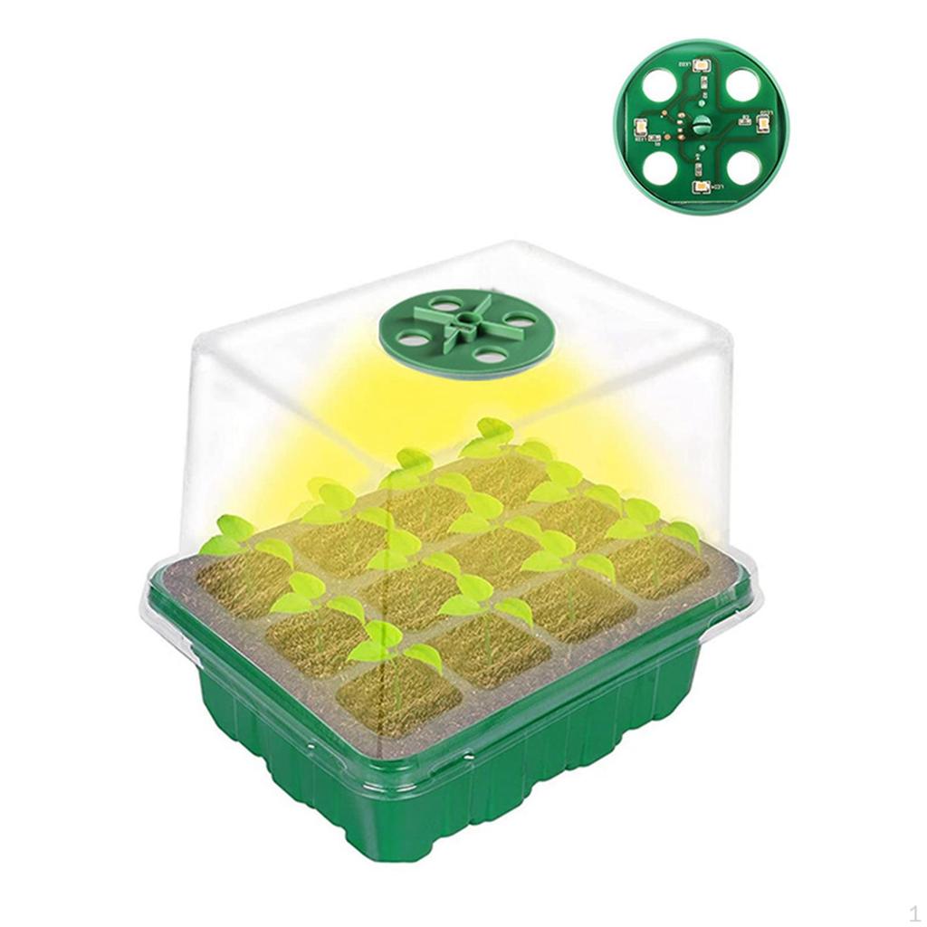 Nursery Pot with Light Growing Tray Drain Holes Reusable Humidity Domes Practical