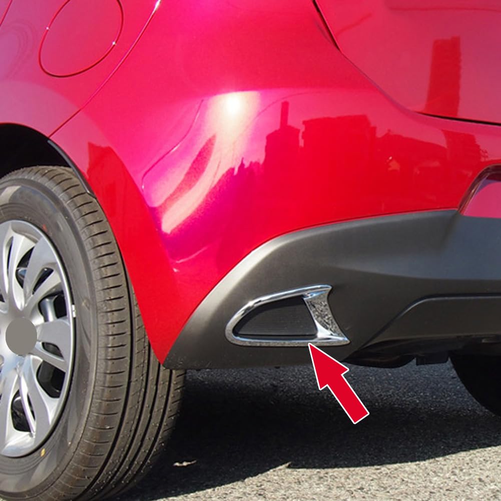 RUIQ Mazda Demio DJ Series Dedicated Exterior Chrome Plated Rear Fog Lamp Garnish Bezel Cover Aftermarket Part for Mazda 2 Demio -