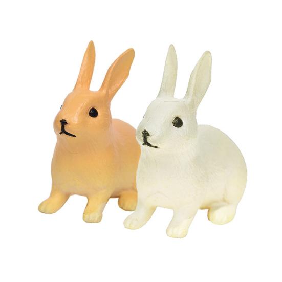 2Pcs Rabbit Ornament Miniature Figurine Fairy Garden Terrarium Landscape Decor
