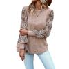 Spring and Autumn Women's Blouse Temperament Commuter Round Neck Long Sleeve Top