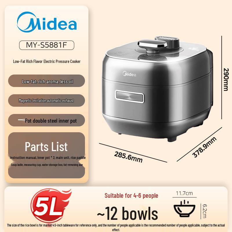 Midea 5L Smart Electric Pressure Cooker & Rice Cooker