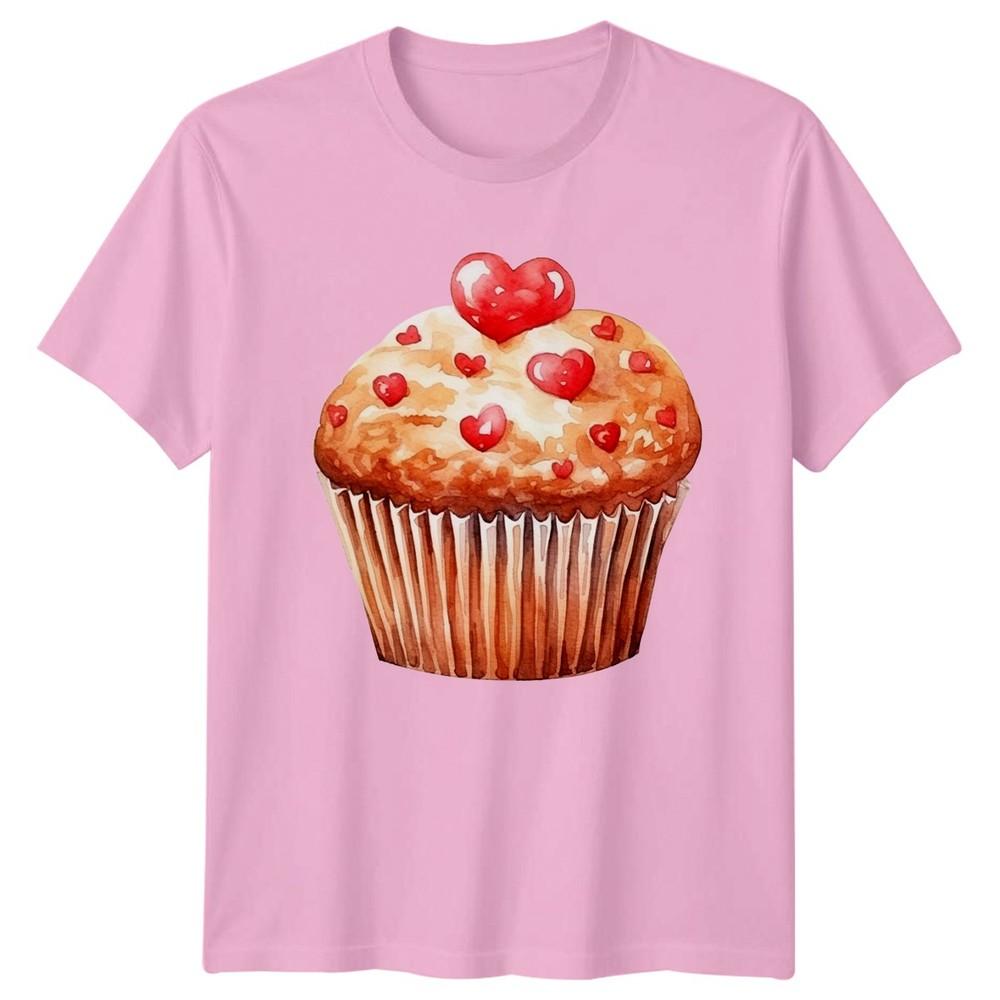 Cupcake Hearts Dessert Food Graphic Tee Unisex Top