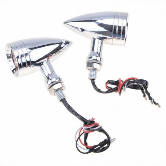 Motorcycle LED Turn Signal Brake Blinker Lights Chrome Fits For Harley Davidson
