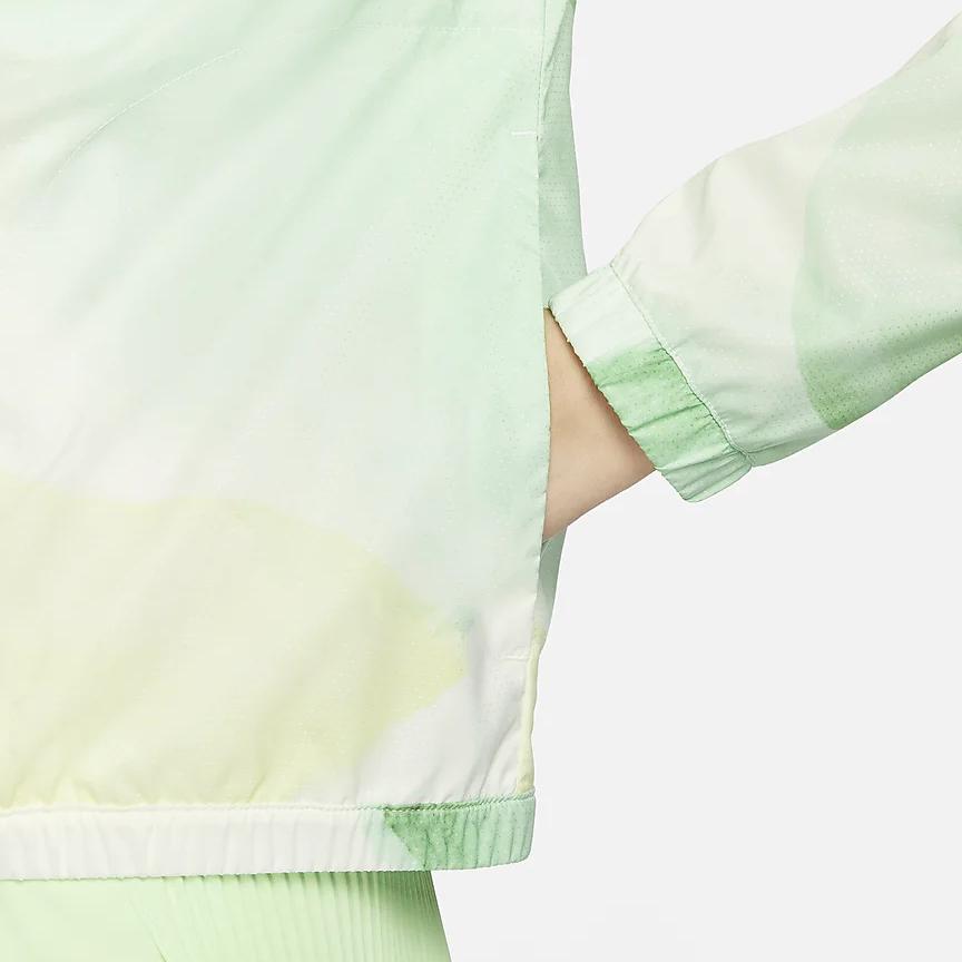 Nike Women's Sail Light Lime Repel UV Printed Windbreaker Jacket HF6181-133