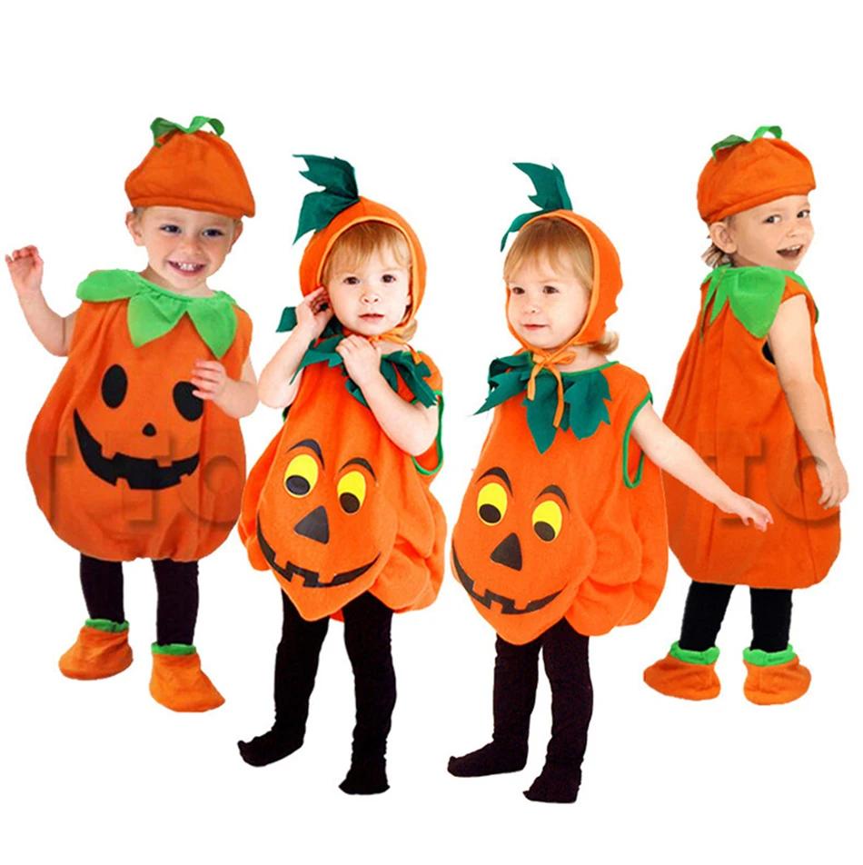 Boy Girls Pumpkin Halloween Vestidos Party Costume Children Romper Infant Kids Jumpsuit Carnival Party Cosplay Children Clothes