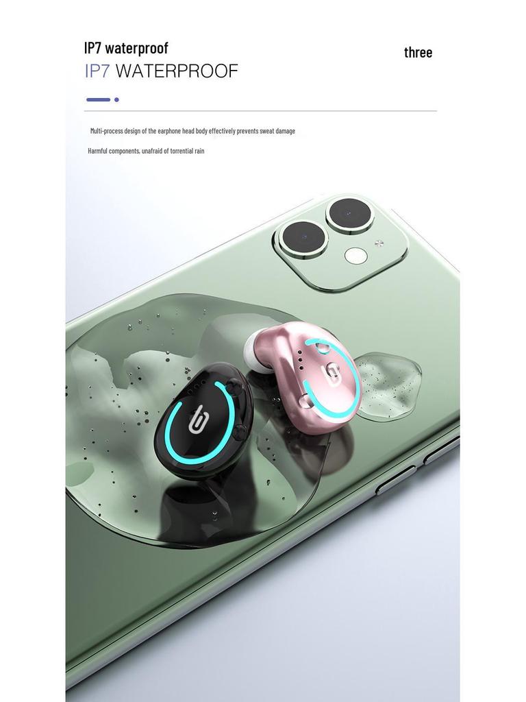 B8 Mini Invisible TWS Noise-Cancelling Bluetooth Earbuds with Charging Case