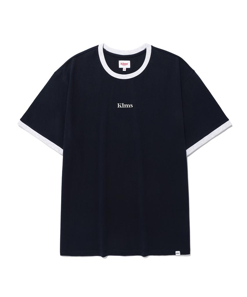 Kimseupeulesikoteunmakes (Unisex) Kims Logo Ringer Tee Navy