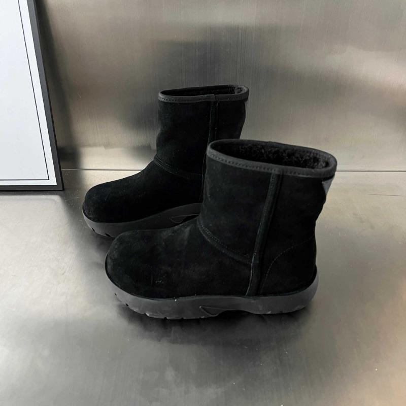 Fur Integrated Snow Boots New Women's Winter Velvet Thickened Large Cotton Shoes One Pedal Thick-soled Snow Cotton