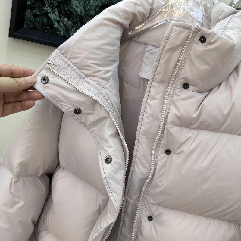 Womens Short Puffer Jacket With 90% White Duck Down Fill Warm Winter Coat Slim Fit Loose Style