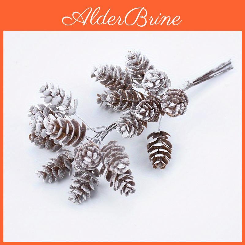 10pcsbundle Plants Pine Artificial Fake Cone Decorative Flowers Wreaths Christmas Home Decor Diy Wedding Handmade Pompon