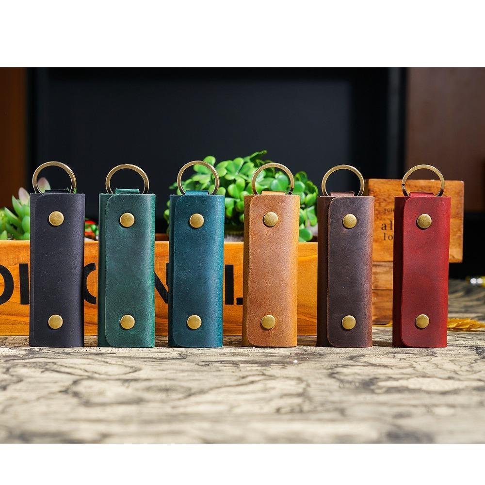 Mini-Schlüsselanhänger aus echtem Leder Luxus-Taschen-Schlüsselanhänger-Etui Herren Auto-Schlüsseltasche Auto-Zubehör