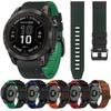 Two-Tone Leather Silicone Strap For Garmin Fenix 7X 7 6X 6 5 5X Plus/Epix Pro Gen 2 47mm 51mm Quick Fit 26mm 22mm Watch Band