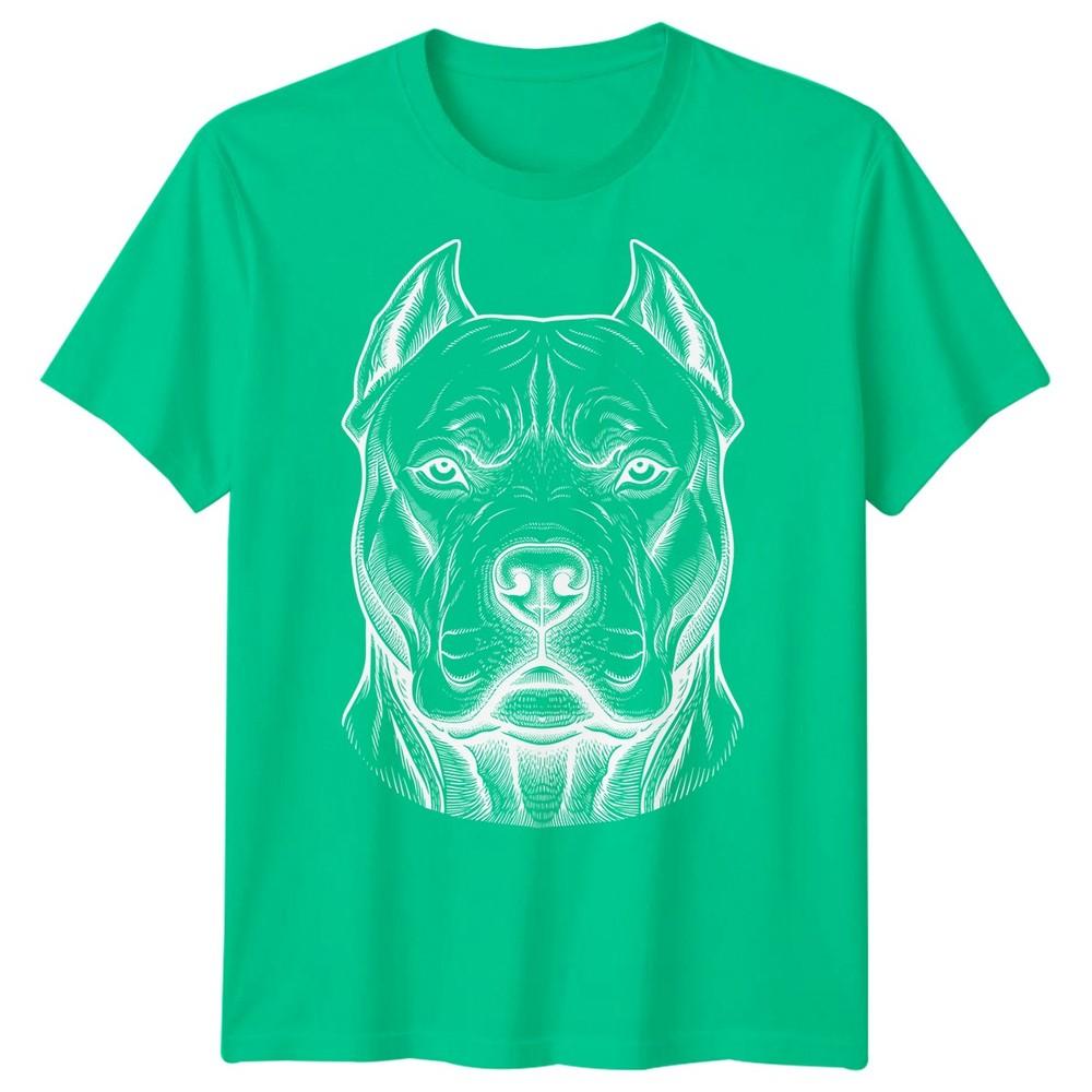 Pitbull Dog Animals Unisexs TShirt Engraving Style Graphic Tee