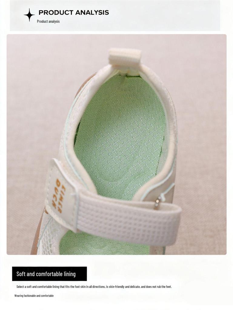 Girls' 2026 Mesh Breathable Velcro Sports Sandals - Non-slip Baby Walking Shoes