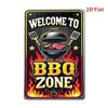 Metal Poster Wall Art, Vintage BBQ Sign Welcome, Gift for Bar or Garage