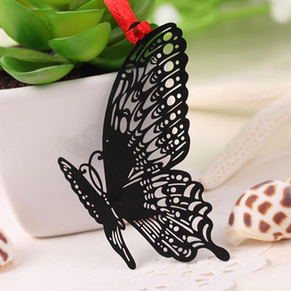 DIY Cute Black Hollow Metal Bookmark Document Book Mark