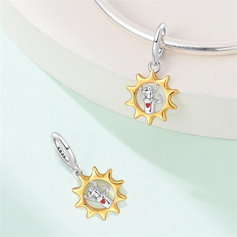 Brand New 100% Copper Metal Father's Day Special Mother's Day Warm Family Charm Bead Components Bead Components Compatible With Authentic Original