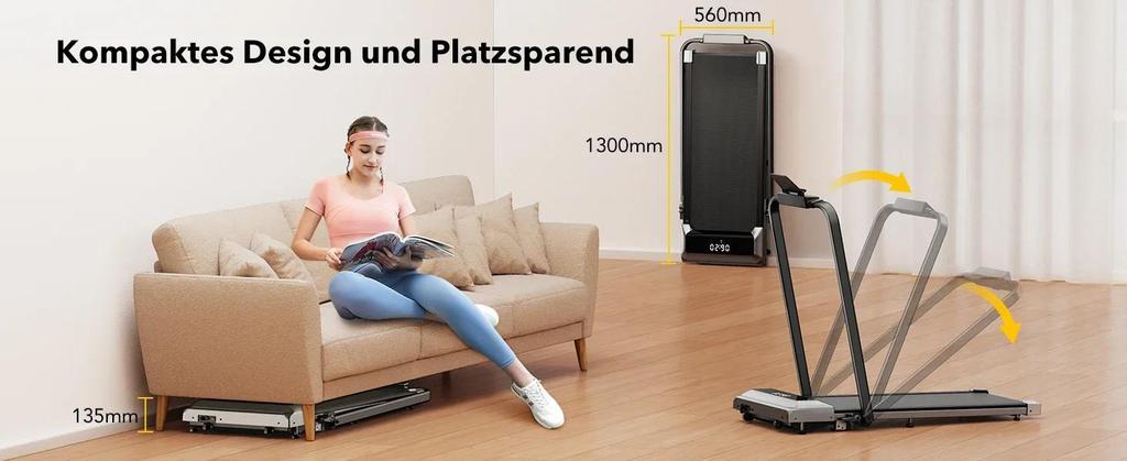 2026 New Treadmill  TP2 2-in-1 Foldable Treadmill for Home 12km/h Speed, 7% Incline, 2.5HP Motor, Dual LED Display, App Control & Speaker