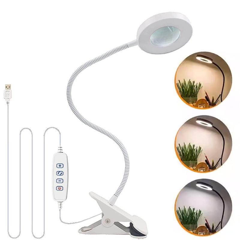 Vergrößerungsleuchte mit einstellbarem LED-Licht 3 Farbtypen 10 Helligkeitsstufen Flexibler Hals zum Lesen Basteln Nägel