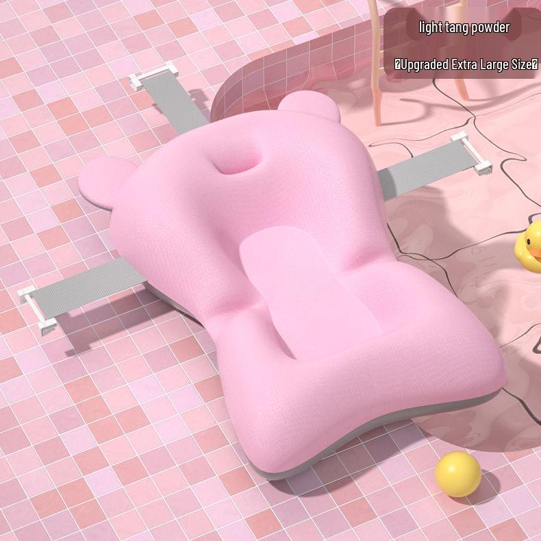 Non-Slip Baby Bathing Pad with Pocket for Newborns