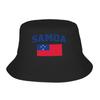 Sombrero de Cubo con Bandera de Samoa Estilo Urbano Gorras de Pescador Para Unisex Clásico Sombreros de Sol de Pesca Suave Plegable Gorra con Gráfico