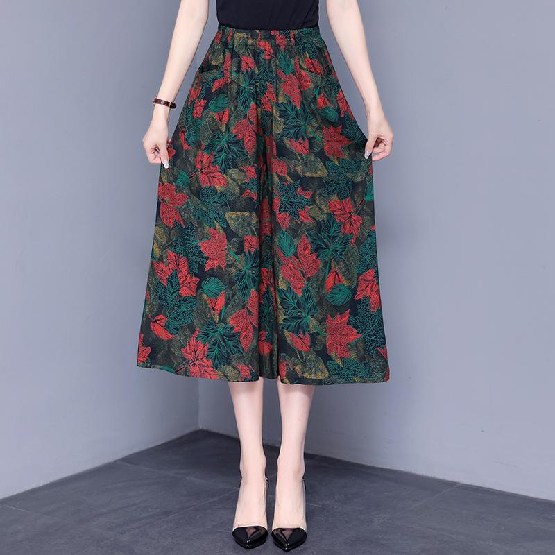 Hohe Taille Breite Bein Hosen Frauen Sommer Plus Größe Casual Lose Vintage Elastische Taille Oversize Hosen