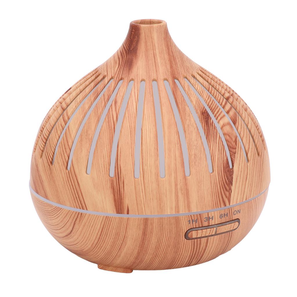 Essential Oil Diffuser Humidifier with Colorful Lights Wood Grain Quiet Remote Control Auto Shut