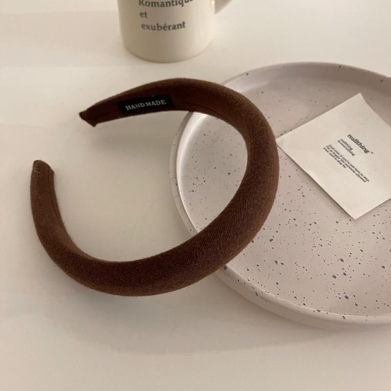 2021 Wide Chocolate Headband: High-Spongy Hairpin for Japanese & Korean Women