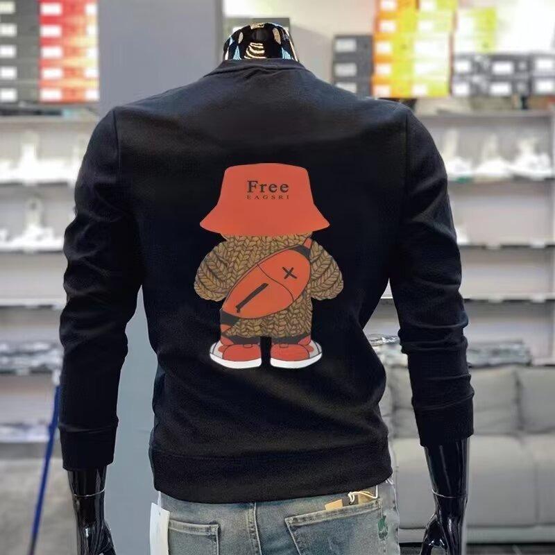 

Men s Trendy Round Neck Hoodie: Autumn/Winter Casual Long Sleeve Top XL